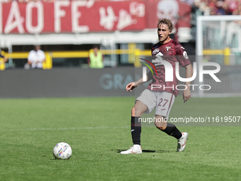 Mergim Vojvoda during the Serie A 2024-2025 match between Torino and Lazio in Torino, Italy, on September 29, 2024 (