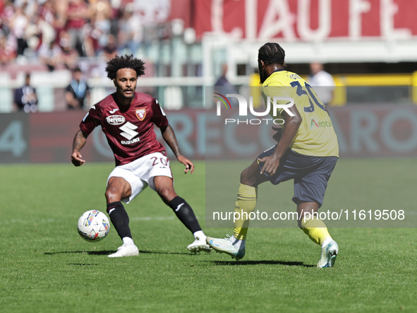 Valentino Lazaro during the Serie A 2024-2025 match between Torino and Lazio in Torino, Italy, on September 29, 2024 