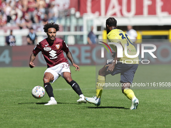 Valentino Lazaro during the Serie A 2024-2025 match between Torino and Lazio in Torino, Italy, on September 29, 2024 (