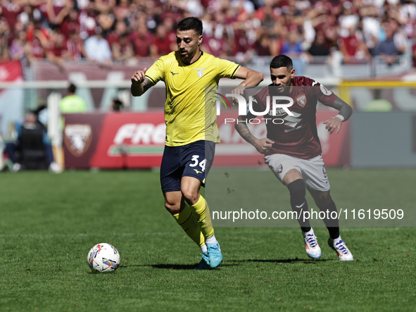 Mario Gila during the Serie A 2024-2025 match between Torino and Lazio in Torino, Italy, on September 29, 2024 