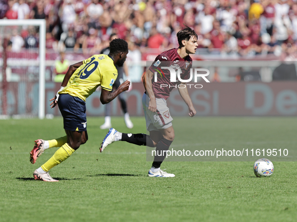 Samuele Ricci during the Serie A 2024-2025 match between Torino and Lazio in Torino, Italy, on September 29, 2024 