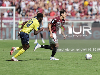 Samuele Ricci during the Serie A 2024-2025 match between Torino and Lazio in Torino, Italy, on September 29, 2024 (