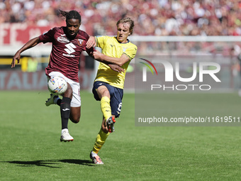 Adrien Tam?ze during the Serie A 2024-2025 match between Torino and Lazio in Torino, Italy, on September 29, 2024 (