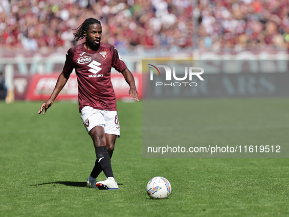 Adrien Tam?ze during the Serie A 2024-2025 match between Torino and Lazio in Torino, Italy, on September 29, 2024 