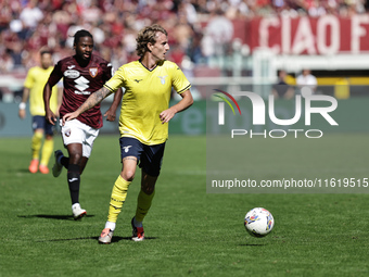 Nicolo Rovella during the Serie A 2024-2025 match between Torino and Lazio in Torino, Italy, on September 29, 2024 (