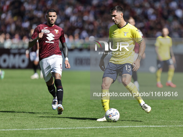 Alessio Romagnoli during the Serie A 2024-2025 match between Torino and Lazio in Torino, Italy, on September 29, 2024 