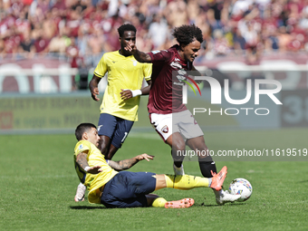 Valentino Lazaro during the Serie A 2024-2025 match between Torino and Lazio in Torino, Italy, on September 29, 2024 (