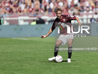 Mergim Vojvoda during the Serie A 2024-2025 match between Torino and Lazio in Torino, Italy, on September 29, 2024 (