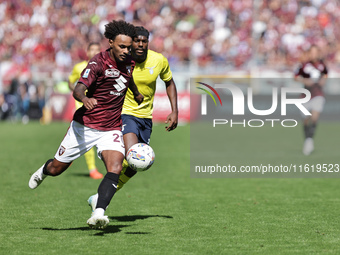 Valentino Lazaro during the Serie A 2024-2025 match between Torino and Lazio in Torino, Italy, on September 29, 2024 (