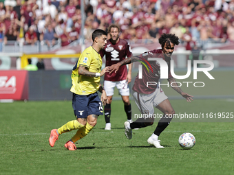 Valentino Lazaro during the Serie A 2024-2025 match between Torino and Lazio in Torino, Italy, on September 29, 2024 (