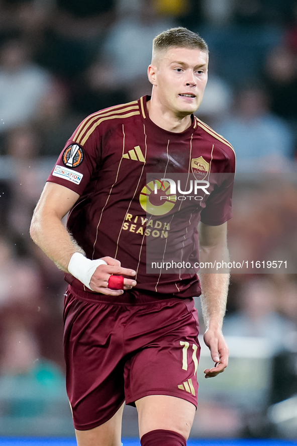 Artem Dovbyk of AS Roma during the UEFA Europa League 2024/25 League Phase MD1 match between AS Roma and Athletic Club at Stadio Olimpico on...