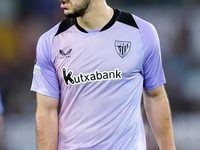 Aitor Paredes of Athletic Club looks on during the UEFA Europa League 2024/25 League Phase MD1 match between AS Roma and Athletic Club at St...