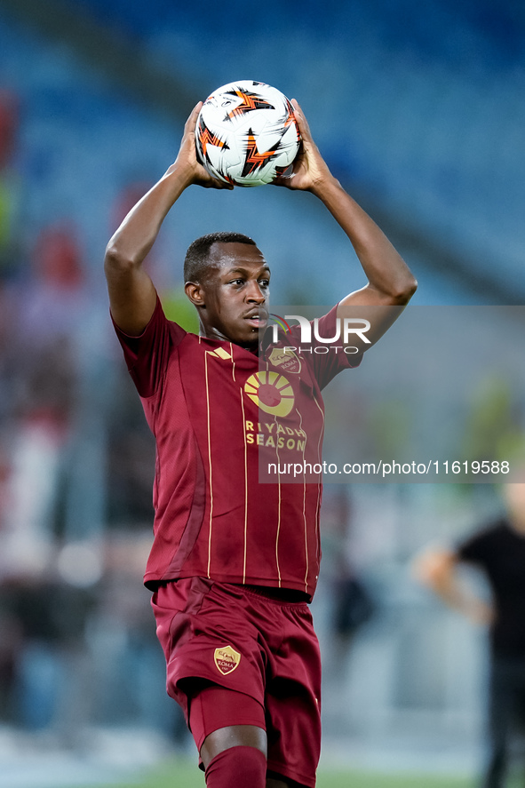 Saud Abdulhamid of AS Roma during the UEFA Europa League 2024/25 League Phase MD1 match between AS Roma and Athletic Club at Stadio Olimpico...