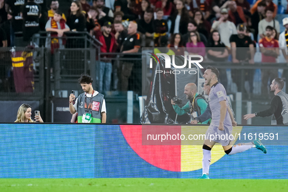 Aitor Paredes of Athletic Club celebrates after scoring first goal during the UEFA Europa League 2024/25 League Phase MD1 match between AS R...