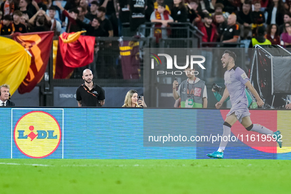 Aitor Paredes of Athletic Club celebrates after scoring first goal during the UEFA Europa League 2024/25 League Phase MD1 match between AS R...