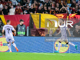 Aitor Paredes of Athletic Club celebrates after scoring first goal during the UEFA Europa League 2024/25 League Phase MD1 match between AS R...