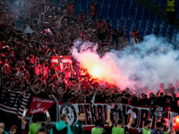 Supporters of Athletic Club during the UEFA Europa League 2024/25 League Phase MD1 match between AS Roma and Athletic Club at Stadio Olimpic...