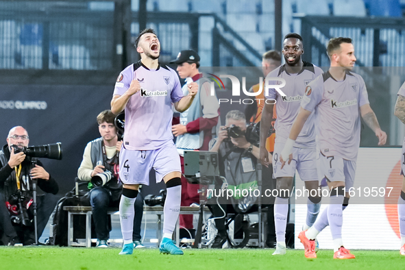 Aitor Paredes of Athletic Club celebrates after scoring first goal during the UEFA Europa League 2024/25 League Phase MD1 match between AS R...