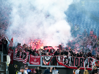 Supporters of Athletic Club during the UEFA Europa League 2024/25 League Phase MD1 match between AS Roma and Athletic Club at Stadio Olimpic...