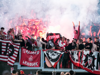 Supporters of Athletic Club during the UEFA Europa League 2024/25 League Phase MD1 match between AS Roma and Athletic Club at Stadio Olimpic...