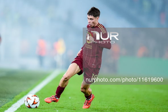 Matias Soule' of AS Roma during the UEFA Europa League 2024/25 League Phase MD1 match between AS Roma and Athletic Club at Stadio Olimpico o...