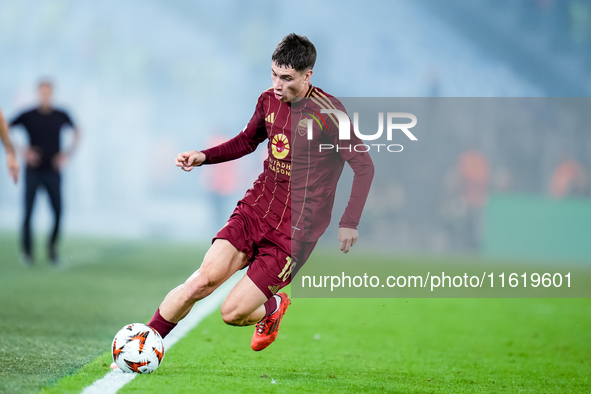 Matias Soule' of AS Roma during the UEFA Europa League 2024/25 League Phase MD1 match between AS Roma and Athletic Club at Stadio Olimpico o...