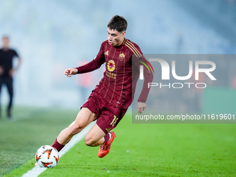 Matias Soule' of AS Roma during the UEFA Europa League 2024/25 League Phase MD1 match between AS Roma and Athletic Club at Stadio Olimpico o...