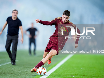 Matias Soule' of AS Roma during the UEFA Europa League 2024/25 League Phase MD1 match between AS Roma and Athletic Club at Stadio Olimpico o...