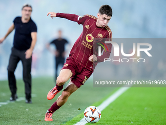 Matias Soule' of AS Roma during the UEFA Europa League 2024/25 League Phase MD1 match between AS Roma and Athletic Club at Stadio Olimpico o...