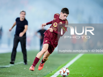 Matias Soule' of AS Roma during the UEFA Europa League 2024/25 League Phase MD1 match between AS Roma and Athletic Club at Stadio Olimpico o...