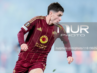 Matias Soule' of AS Roma during the UEFA Europa League 2024/25 League Phase MD1 match between AS Roma and Athletic Club at Stadio Olimpico o...