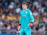 Julen Agirrezabala of Athletic Club looks on during the UEFA Europa League 2024/25 League Phase MD1 match between AS Roma and Athletic Club...