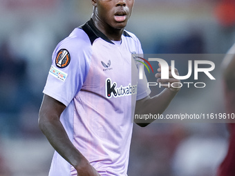 Nico Williams of Athletic Club looks on during the UEFA Europa League 2024/25 League Phase MD1 match between AS Roma and Athletic Club at St...