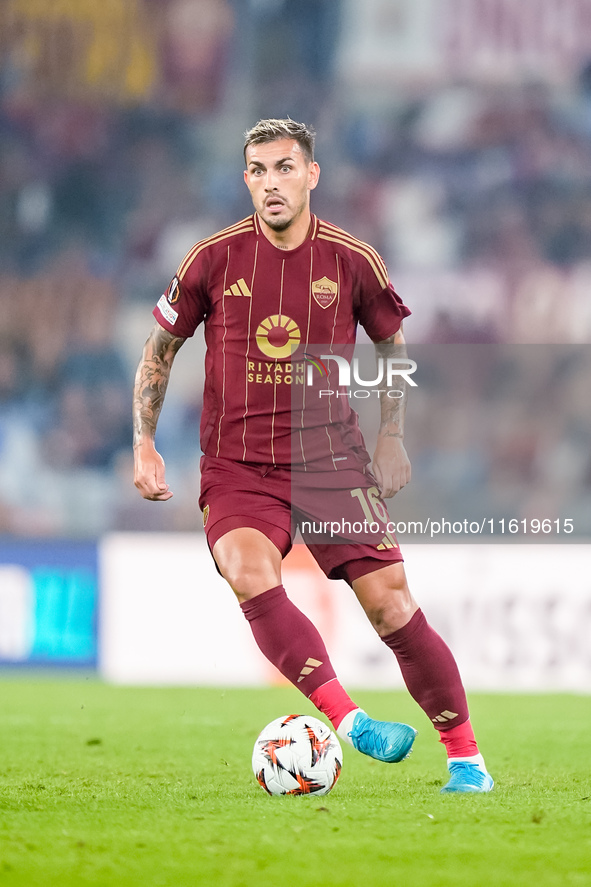 Leandro Paredes of AS Roma during the UEFA Europa League 2024/25 League Phase MD1 match between AS Roma and Athletic Club at Stadio Olimpico...