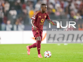 Saud Abdulhamid of AS Roma during the UEFA Europa League 2024/25 League Phase MD1 match between AS Roma and Athletic Club at Stadio Olimpico...