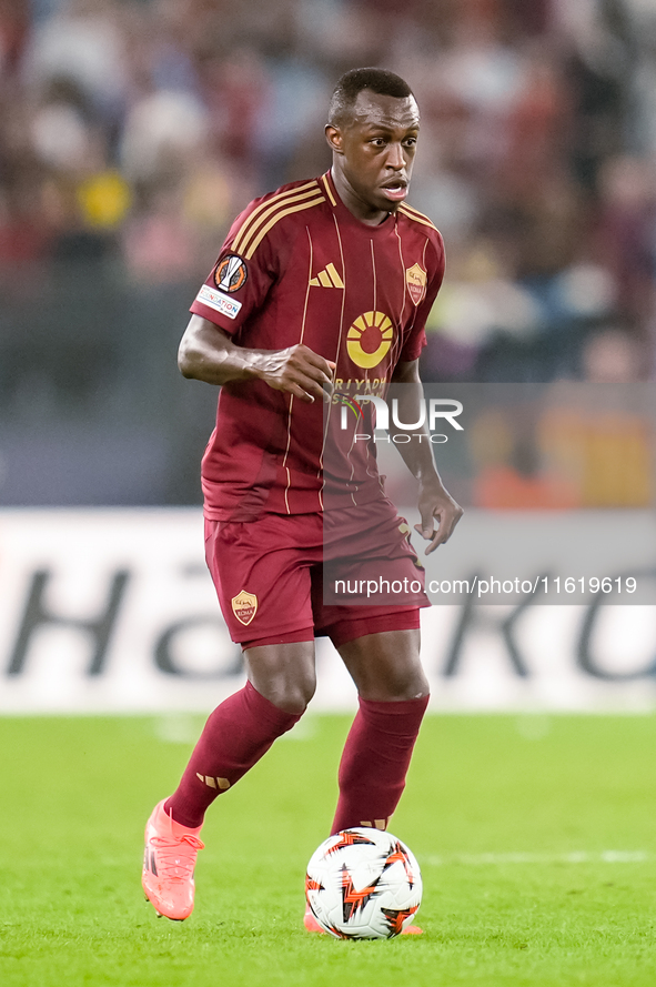 Saud Abdulhamid of AS Roma during the UEFA Europa League 2024/25 League Phase MD1 match between AS Roma and Athletic Club at Stadio Olimpico...