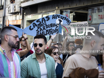 Thousands of people come together to demonstrate for the right to fair and affordable housing and an end to real estate speculation in Porto...