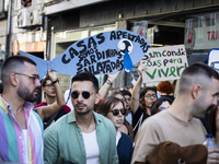 Thousands of people come together to demonstrate for the right to fair and affordable housing and an end to real estate speculation in Porto...