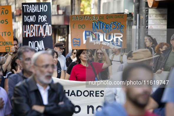 Thousands of people come together to demonstrate for the right to fair and affordable housing and an end to real estate speculation in Porto...