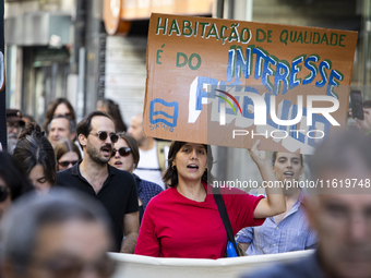 Thousands of people come together to demonstrate for the right to fair and affordable housing and an end to real estate speculation in Porto...