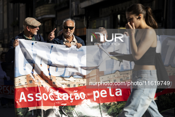 Thousands of people come together to demonstrate for the right to fair and affordable housing and an end to real estate speculation in Porto...