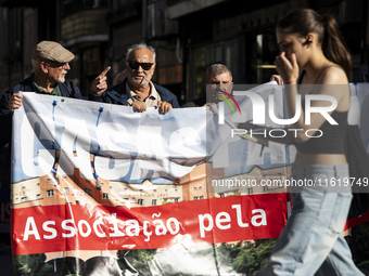 Thousands of people come together to demonstrate for the right to fair and affordable housing and an end to real estate speculation in Porto...