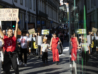 Thousands of people come together to demonstrate for the right to fair and affordable housing and an end to real estate speculation in Porto...