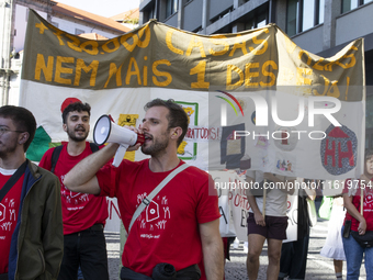 Thousands of people come together to demonstrate for the right to fair and affordable housing and an end to real estate speculation in Porto...