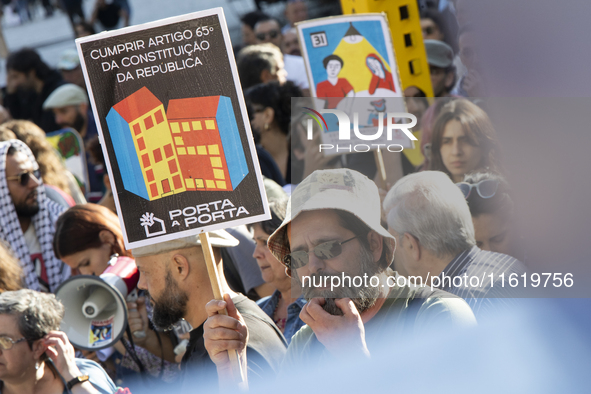 Thousands of people come together to demonstrate for the right to fair and affordable housing and an end to real estate speculation in Porto...