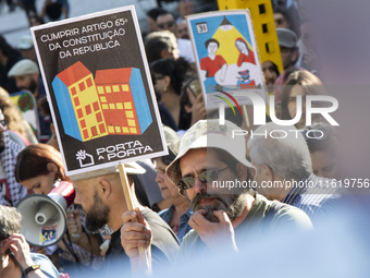 Thousands of people come together to demonstrate for the right to fair and affordable housing and an end to real estate speculation in Porto...