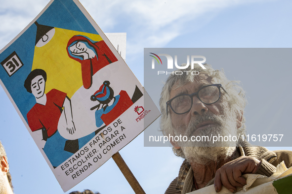 Thousands of people come together to demonstrate for the right to fair and affordable housing and an end to real estate speculation in Porto...