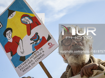 Thousands of people come together to demonstrate for the right to fair and affordable housing and an end to real estate speculation in Porto...