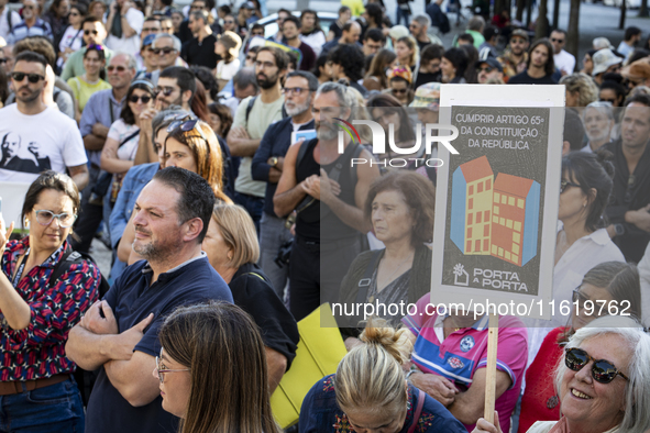 Thousands of people come together to demonstrate for the right to fair and affordable housing and an end to real estate speculation in Porto...