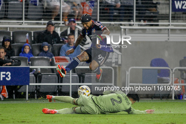 Cincinnati defender DeAndre Yedlin appears during the Major League Soccer match between FC Cincinnati and Los Angeles FC at TQL Stadium in C...